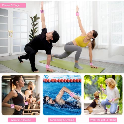 Wrist Weights Set of 2, Wearable Arm & Leg Weights for Women & Men, Adjustable Wrist Ankle Weights for Walking, Yoga, Swimming, Gym, 2lb