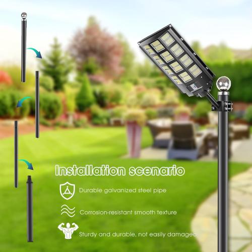 Street Light Pole 13Ft, Outdoor Solar Street Lamp Post with Base,Sub-Assembly of Street Light Poles for Backyard, Street, Patio,Park,Parking,Walkway (4M)