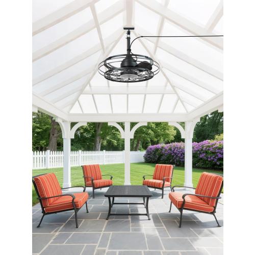 Orison Outdoor Ceiling Fan with Light, 21 Gazebo Fans Outdoor Hanging, Plug in Ceiling Fan for Pergolas Canopy Patio, Waterproof Outdoor Fans with Remote/APP Control, Wet Rated