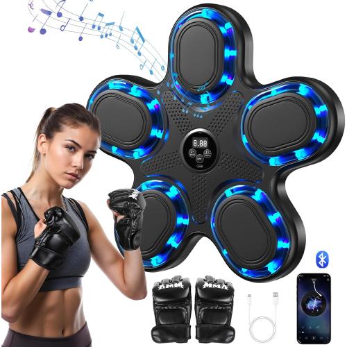 2026 Upgraded Music Boxing Machine - Smart Bluetooth Wall-Mounted Fitness Gear with Punch Counter, Adjustable Speed, Premium Gloves Included - Home/Office Workout & Stress Relief Companion