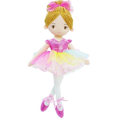 June Garden 16 Ballerina Princess Polina - Stuffed Plush Soft Doll - Pink Outfit - Gift for Toddler Girls