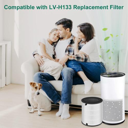1 Pack LV-H133 Replacement Filter Compatible with LEVOIT LV-H133, NXBHG 3 in 1 and Activated Carbon Filter, Part No. LV-H133-RF