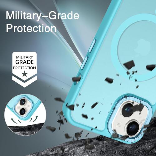 BENTOBEN Magnetic for iPhone 13 Case & iPhone 14 Case [Compatible with Magsafe] Translucent Matte Phone Case iPhone 13/14 Slim Shockproof Women Men Protective Cover for iPhone 13/14 6.1, Lake Blue