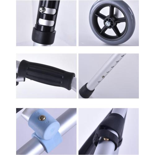 Folding Walker with Wheels,Stand-Up Aid,Portable,Lightweight,Aluminum Alloy