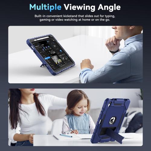 Grifobes for iPad A16 Case 11th Generation 11 inch 2025 / iPad 10th Generation Case 10.9 inch 2022, Heavy Duty Military Grade Shockproof Cover with Pencil Holder for i Pad 11/10 Gen (Navy Blue)