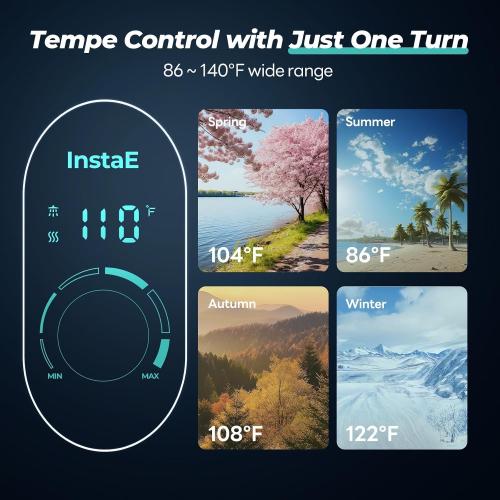 Fogatti 24kW Tankless Water Heater Electric, Up to 6.0 GPM, 240V on Demand Instant Endless Hot Water Heater, with LED Display, ETL Certified, 3-4 Point Uses for Residential Whole House Shower