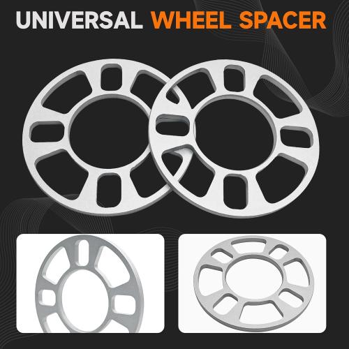 Set of 4 Pack Universal Wheel Spacers, 5/16 (8 mm) Die Cast Replacement Aluminum Spacer for 4 Lugs Wheels/Rims, Fits 100 to 114.3mm Multiple Bolts Pattern, 4x100, 4x108, 4x110, 4x114.3, 4x4.5