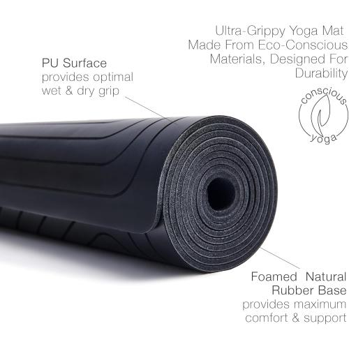agoy PRO  WARRIOR - Premium Non-Slip Yoga Mat – Eco-Conscious Design - PU Mat With Wet/Dry Grip  - Focus Alignment - Lazer-Etched Technology - A Portable Standard Size Mat for All Styles of Yoga
