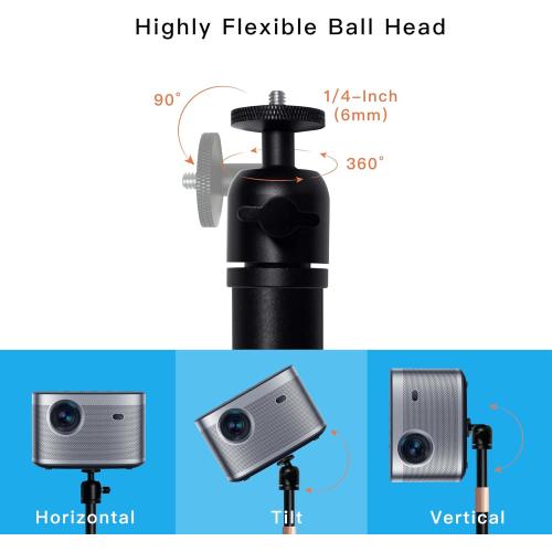 Projector Stand, 360°Swivel, Adjustable Height 23''-53'', Projector Mount Bracket, Against Wall Hidden Stand,Compatible with Home Office Video Vlog DVR Camera