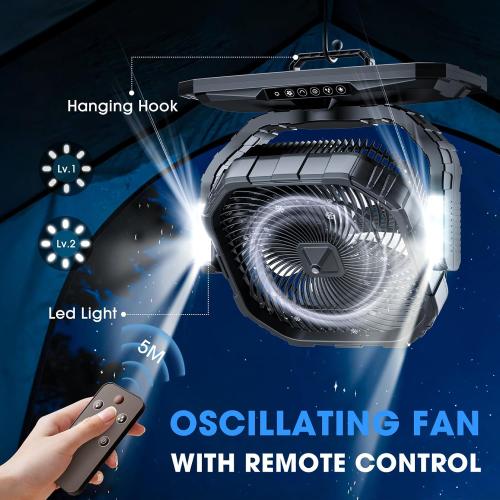 Ausic 5 Gal 12 Portable Misting Fan for Outside Patios, 【Max 62H】 Outdoor Oscillating Rechargeable Battery Fan, Cooling Water Camping Fan with Telescopic Handle/Remote, Summer Essentials