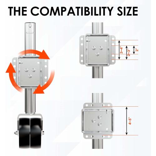 2000 lbs Trailer Jack with Dual Wheel, Heavy Duty Swivel Boat Jack, 12 Lift, Bolt-on Tongue Trailer Jack for RV Boat Trailers