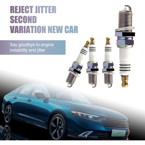 4PCS Car Spark Plugs, Iridium Car Ignition Plugs Designed for 5464 BKR5EIX-11, Vehicle Ignition System Upgrade Replacement Parts, Compatible with Honda, Lexus (Silver)