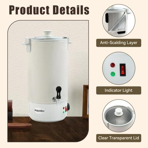 TCFUNDY Candle Making Wax Melting Pot 10L, Electric Non-Stick Candle Wax Melter Pot 10L, DIY Candle Making Kit for Adults, Beeswax Soy and Coconut Wax