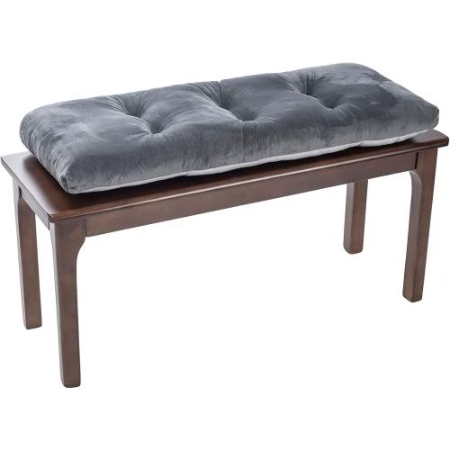 Bench Cushion, Non-Slip Tufted Bench Cushions for Swing, Shoe Storage, Window Seat (36x14, Dark Grey)
