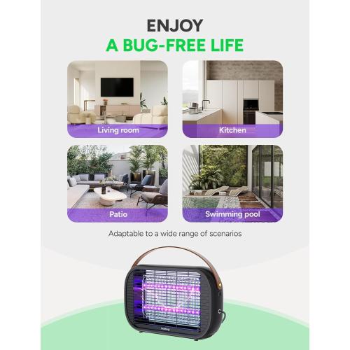 Buzbug LED Bug Zapper Indoor, 10 Years Lifespan Lamp Sustainable Less Power, Durable High-Voltage Electric Mosquito Zapper, Fly Trap Mosquito Trap, Fly Killer Fly Zapper -MA015B