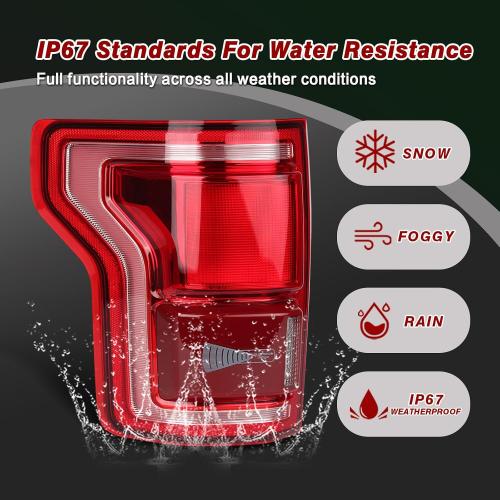 LED Tail Lights Assembly wiht Blind Spot Compatible with 2015 2017 Ford F150 King Ranch/Lariat/Limited/Platinum Taillight Rear Brake Lamp Signal Assembly OE:HL3Z13405D (Left Driver Side)