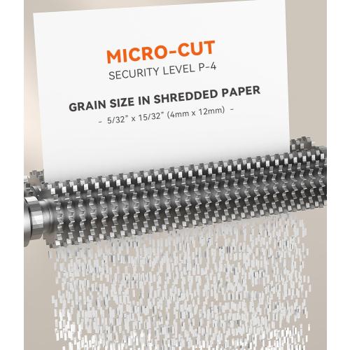 Frossvt Heavy Duty Paper Shredder Micro-Cut High Security Level P-4/12 Sheets 10-Minutes Running Time/AUTO Reverse/ 5.3-Gallon Pull Out Bin, Anti-Jam & Quiet Shredder for Office Home