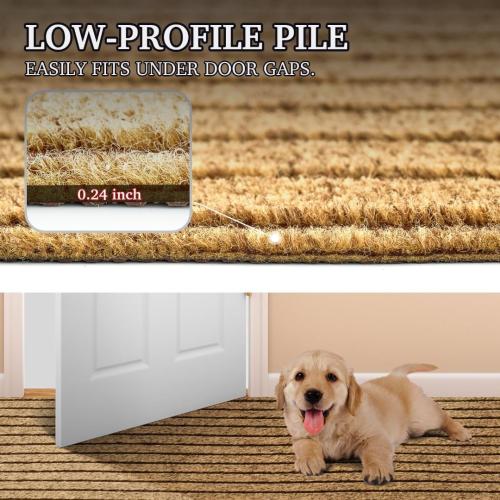Brown 2ft x 6ft Custom Sizes Runner Rug Indoor Outdoor Utility Carpet Runners, Floor Mats with Non Slip Rubber Backing Waterproof Area Rugs for Hallway Entryway Balcony Garage Stair Laundry Room