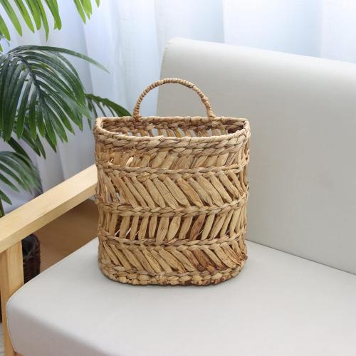 Wicker Hanging Basket Handmade Woven Hanging Storage Basket Natural Wicker Decorative Baskets for House Garden Wedding Wall Decorations,12*5*12