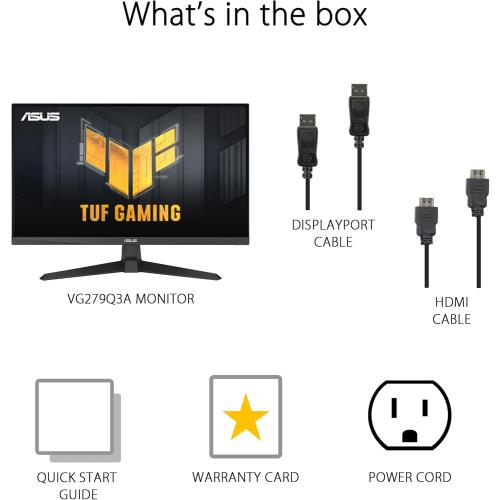 ASUS TUF Gaming 25” (24.5 viewable) 1080P Gaming Monitor (VG259Q3A) – FHD, 180Hz, 1ms, Fast IPS, Extreme Low Motion Blur, FreeSync, Variable Overdrive, Speakers, 99% sRGB, Shadow Boost