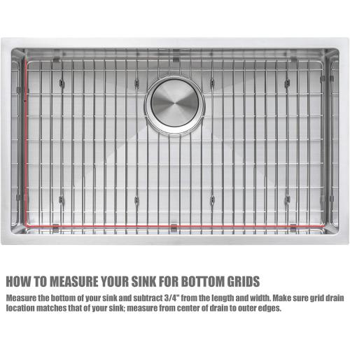 CTXBG2614 Sink Grid, Stainless Steel Bottom Grid 26-3/8 x 14-3/8 x 1-1/4 Single Sink Bowl Protector for Kitchen, Bathroom, Yard, Office, Basement, Garage