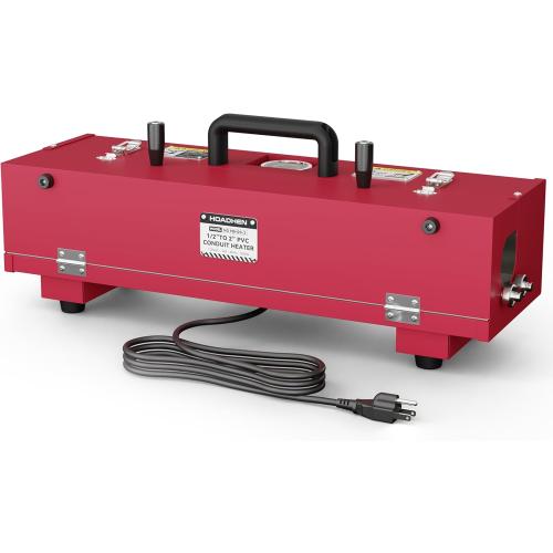 PVC Pipe Bender Heater, 1/2 to 2 Electric, 1200W, 120V, Temperature Detector, Automatic Shutoff, Red, 2300W, 2300W Output