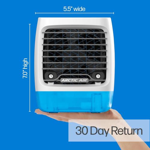Arctic Air Chill Zone Evaporative Cooler with Hydro-Chill Technology, Portable Fan with 4 Adjustable Speeds, 8-Hour Cooling, Fan for Bedroom, Living Room, Basement, Office & More
