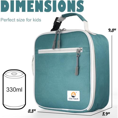 Lunch Box Kids,Premium Insulated Lunch Bag for Girls Boys,Soft Bag Mini Cooler Back to School Thermal Reusable Lunch Bag for Work School Picnic (Green)