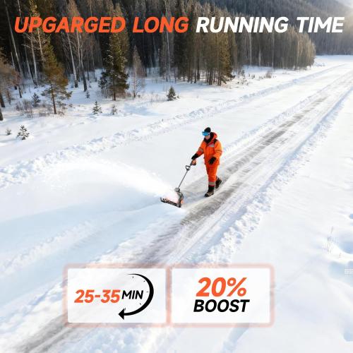 16 Cordless Snow Shovel, 3000mAh Battery Snow Blower, Lightweight Power Snow Thrower for Driveways & Sidewalks, Winter Snow Removal with Charger & 2 * 21V Batteries