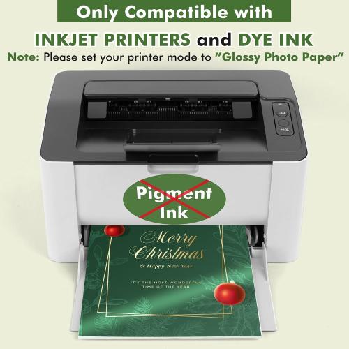Glossy Photo Paper 8.5x11 Inch 48lb 180gsm Professional Glossy Photographic Paper Letter Size Instant Dry Work for Inkjet Printers Dye Ink 30 Sheets by Transfer Master