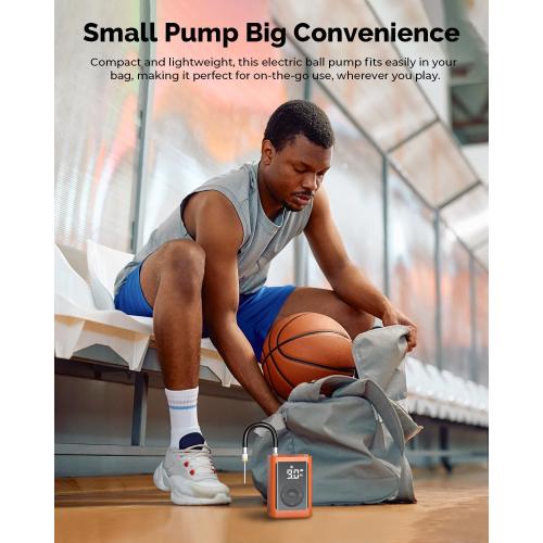 ETENWOLF P300 Plus Ball Pump, Electric Basketball Pump Inflation and Deflation, with 3200 mAh Rechargeable Battery, Air Pump for All Sports Balls