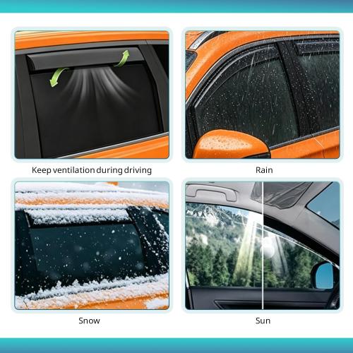 4Pcs in-Channel Window Visors Rain Guards Double Cab Window Vent Wind Deflectors Visors Shades Compatible with Toyota 4Runner 2010-2024