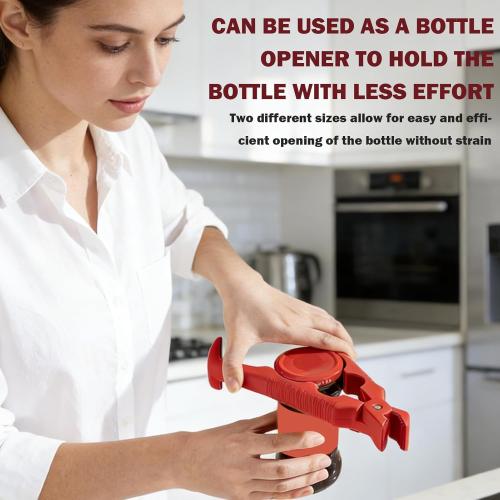 2 Pcs 3-In-1 Hot Plate Gripper,Anti Scald Plate Gripper,Hot Tongs,Anti Scald Bowl Holder Clip For Bowls & Dish, Non-Slip Jar Opener Clip For Kitchen, Air Fryer, Microwave(red white)