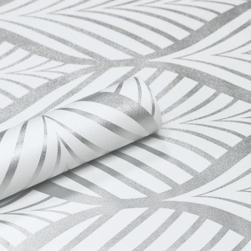 Gold & White Leaves Peel and Stick Wallpaper Texture Contact Paper Self Adhesive Leaf Stick on Removable Vinyl Roll for Home Decorative 17.7''x79''