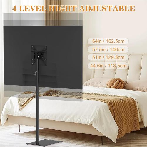 TV Stand with Mount 70” Height Adjustable Tall TV Floor Stand 360°Swivel Universal Tiltable Monitor Floor Stand for 12 to 43 inch Flat Screen Bedroom Curved TVs Display Trolley Stand