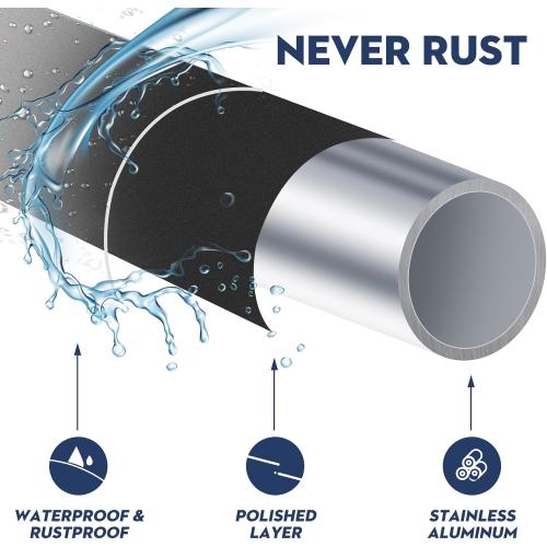 Black Curved Shower Curtain Rod 33-78 Inches Adjustable Splicing Design Need To Drill Shower Rods Curved Round Bowed Rust proof, Premium Stainless Steel Shower Curtain Rod for Bathroom, Bathtub, Stall