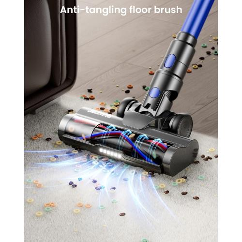 Cordless Vacuum Cleaner, Upgraded 650W 55KPA 70Mins Cordless Stick Vacuum Cleaner with Self-Standing and Touch Screen, Anti-tangle Wireless Vacumm, Vacuum Cleaners for Home/Pet Hair/Carpets/Floors