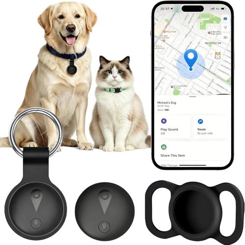 GPS Tracker for Dogs, Smart Collar with Real-Time Location, Pet Location Tracker with Holder, No Monthly Fee & No SIM Card, Works with iOS Find My, Ultra-Slim IP68 Waterproof Dog Tracker