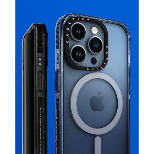 CASETiFY Impact Case for iPhone 15 Pro [4X Military Grade Drop Tested / 8.2ft Drop Protection/Compatible with Magsafe] - Clear Polka Daub Hearts - Clear Black