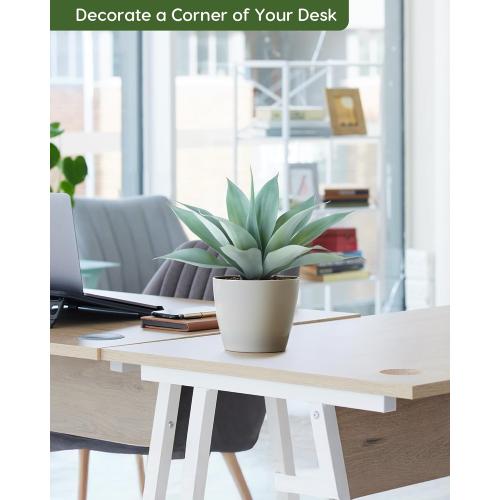 Velener Artificial Outdoor Blue Agave Plant - Small Size UV Resistant Fake Agave Plants for Indoor and Outdoor Decor(14 Inch)-2 Pack