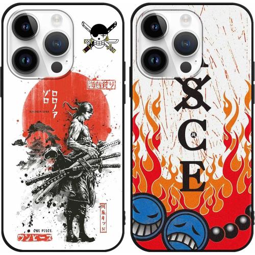 2 Pack Cool Phone Case for iPhone 16 Pro Max 6.9,Japanese Anime Cartoon Characters Print for Men Boys Women Girls,Manga Comics Pattern Design,Soft TPU Cases for iPhone 16 Pro Max Silicone Black Cover