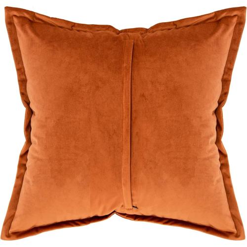 Yangest Dark Orange Decorative Velvet Throw Pillow Cover with Cloth Texture Patchwork Cushion Case Modern 20x20 Inch Pillowcase for Sofa Couch Bedroom Living Room Home Decor