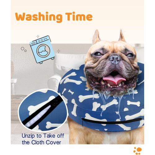 Supet Inflatable Dog Cone Alternative After Surgery - Neck Donut Recovery E-Collar for Neuter - Soft Cone for Small, Medium, Large Dogs