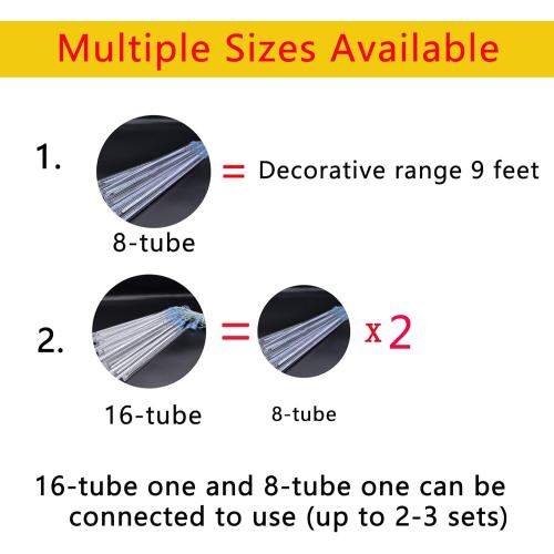 Kwaiffeo Christmas Lights Outdoor, 8 Tubes Meteor Shower Lights LED Snow Falling Icicle Cascading Light for Xmas Tree Wedding Decoration Party, UL Plug, White