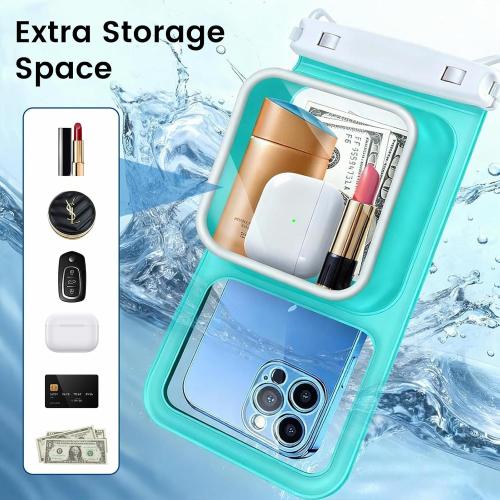 Niveaya Large Waterproof Phone Pouch, Up to 8.5, 2 Pack-Black & Green