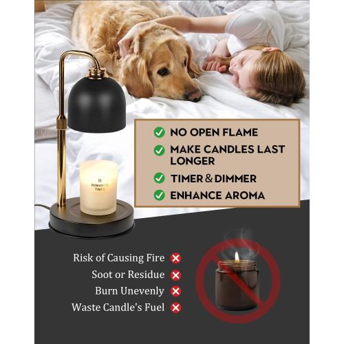 Candle Warmer Lamp with Timer & Dimmable Brightness, House Warming Gifts New Home, Candle Warming Lamp Gifts for Valentines, Birthday Gifts for Women Mom, Flameless Wax Melt Warmer for Jar Candles