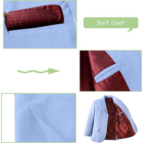 men's suit size XL sky blue three-piece