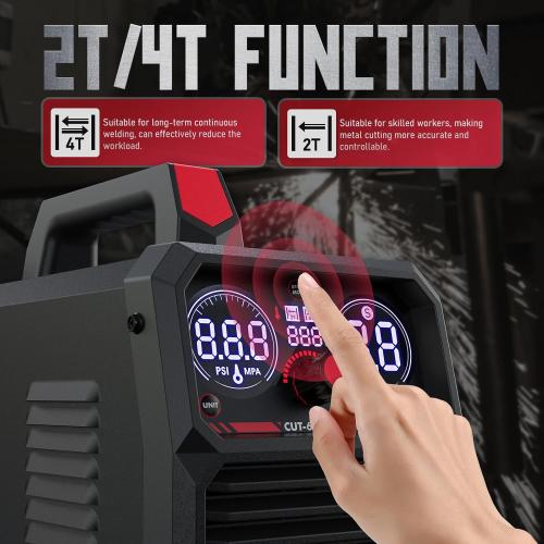 YESWELDER Plasma Cutter 60Amp Non-High Frequency Non-Touch Pilot Arc, Digital Display DC Inverter 110/220V Dual Voltage Blowback Plasma Cutting Machine CUT-60DS PRO