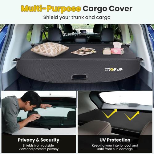 ZTGPMP Cargo Cover for Nissan Rogue S SV SL Platinum 2021 2022 2023 2024 2025 2026, Retractable Rear Trunk Cover Luggage Shield Security, Rogue Accessories (Carbon Fiber Leather)