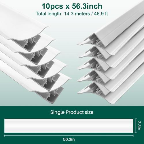 Ceiling Crown Molding Trim 10-Pack 46.9Ft in Total Length, with Base Decorative Ceiling Molding Bars -Install with Glue or Screws, White (Adhesive not Included)